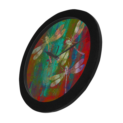 A Dragonflies Circular Plastic Wall clock