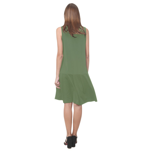 Kale Sleeveless Splicing Shift Dress(Model D17)