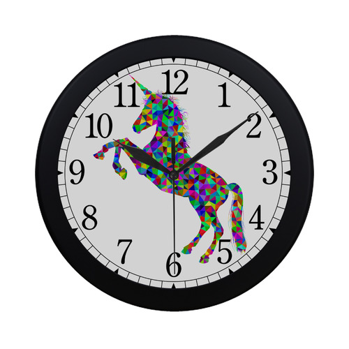 Abstract Triangle Unicorn Circular Plastic Wall clock