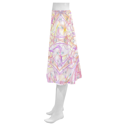 orchids 8 Mnemosyne Women's Crepe Skirt (Model D16)