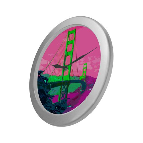 Golden_Gate_Bridge_20160907 Silver Color Wall Clock