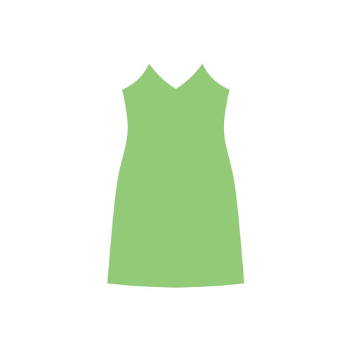 Green Flash V-Neck Open Fork Long Dress(Model D18)