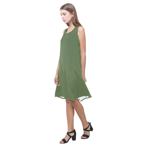 Kale Sleeveless Splicing Shift Dress(Model D17)