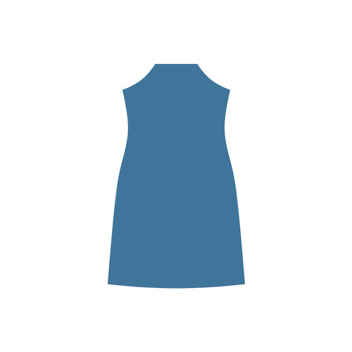 Snorkel Blue V-Neck Open Fork Long Dress(Model D18)