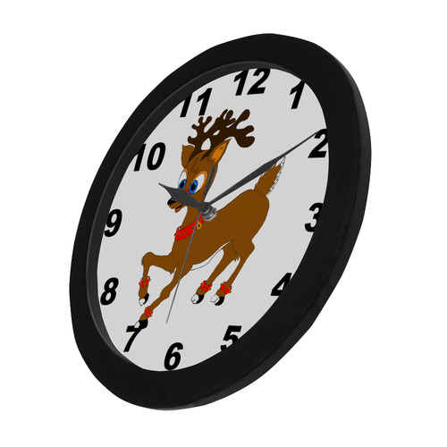 Christmas Reindeer Circular Plastic Wall clock