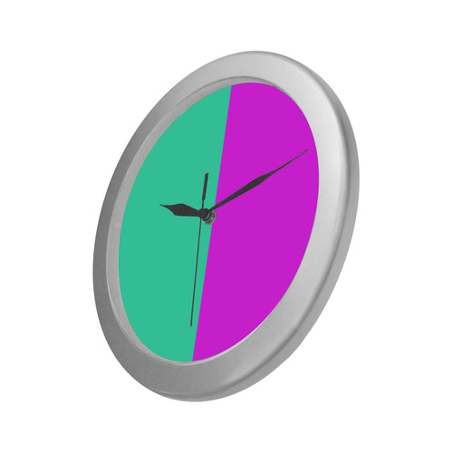 Only two Colors: Pink - Light Ocean Green Silver Color Wall Clock