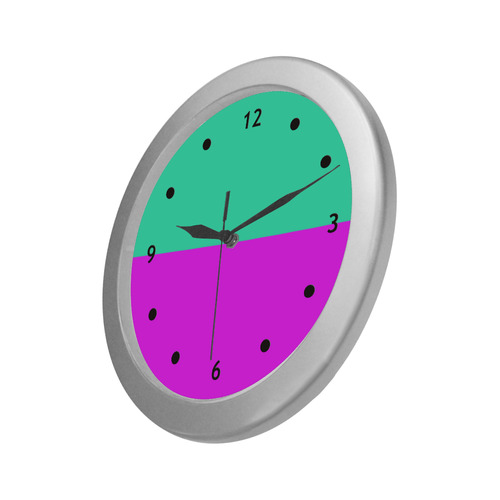 Only two Colors: Pink - Light Ocean Green Silver Color Wall Clock