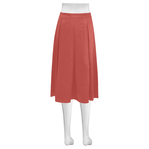 Aurora Red Mnemosyne Women's Crepe Skirt (Model D16)