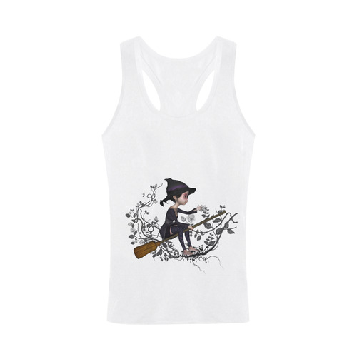 Cute witch on the broom Plus-size Men's I-shaped Tank Top (Model T32)