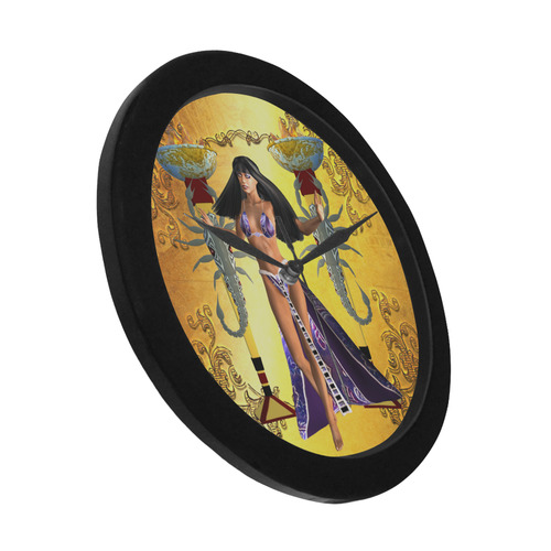 Egyptian women with scorpion Circular Plastic Wall clock