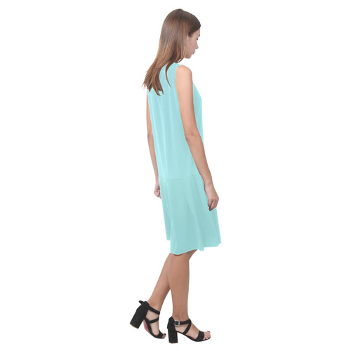 Limpet Shell Sleeveless Splicing Shift Dress(Model D17)