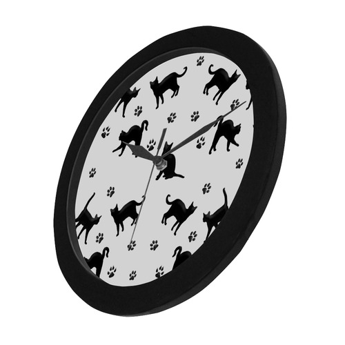 Black Cats Circular Plastic Wall clock
