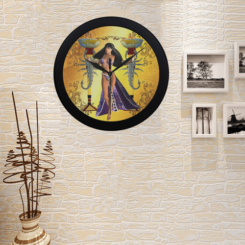 Egyptian women with scorpion Circular Plastic Wall clock