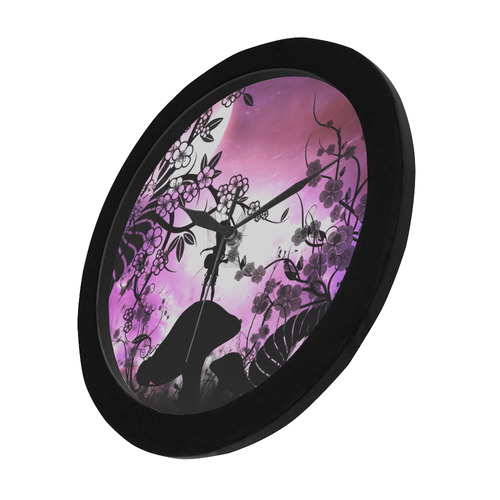 Playing fairy, fantasy forest Circular Plastic Wall clock