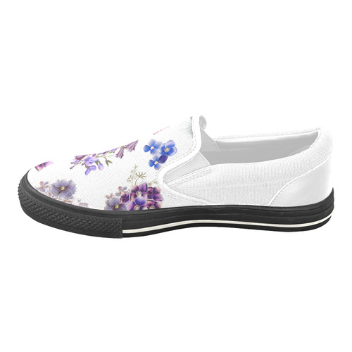 Cute designers Original Shoes : artistic wild in PURPLE edition Women's Unusual Slip-on Canvas Shoes (Model 019)