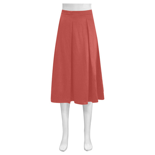 Aurora Red Mnemosyne Women's Crepe Skirt (Model D16)