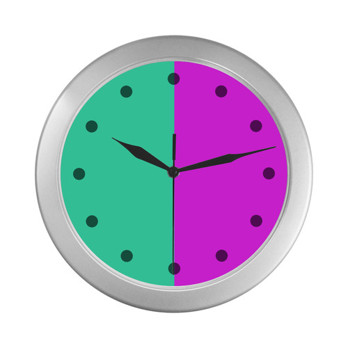 Only two Colors: Pink - Light Ocean Green Silver Color Wall Clock