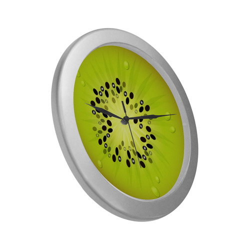 kiwi Silver Color Wall Clock