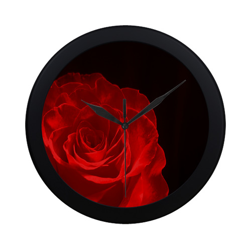 A Rose Red Circular Plastic Wall clock