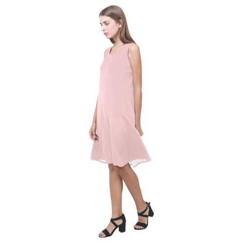 Rose Quartz Sleeveless Splicing Shift Dress(Model D17)