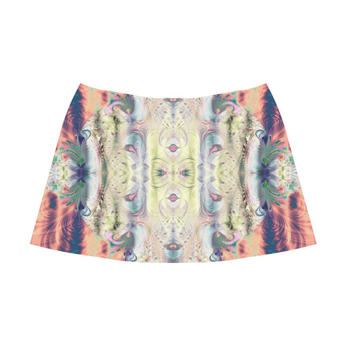 Copper Pastel Menagerie Fractal Abstract Mnemosyne Women's Crepe Skirt (Model D16)
