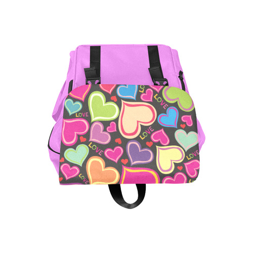 New! RAINBOW bags collection 2016: Love and hearts series with Marshmallow Pink Casual Shoulders Backpack (Model 1623)