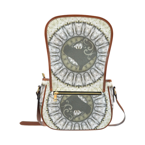 Mandala Magic Ripples HORSE HEAD SILHOUETTE Saddle Bag/Small (Model 1649) Full Customization