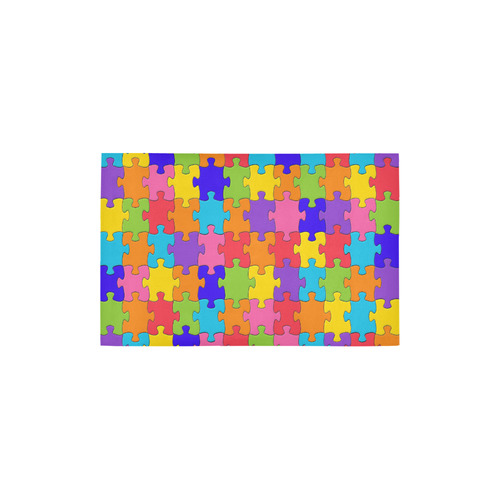 Multicolored Jigsaw Puzzle Area Rug 2'7"x 1'8‘’