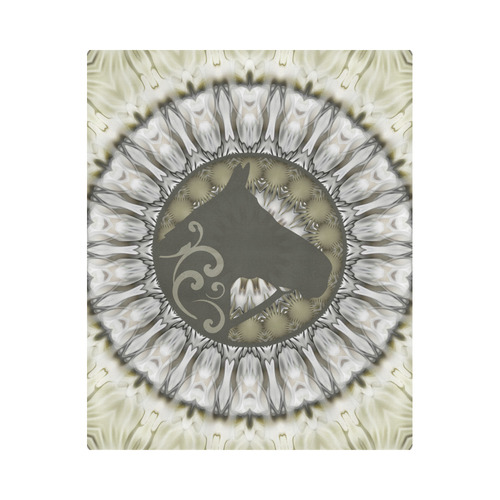 Mandala Magic Ripples HORSE HEAD SILHOUETTE Duvet Cover 86"x70" ( All-over-print)