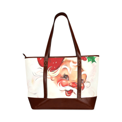 A cute vintage Santa Claus with a mistletoe Tote Handbag (Model 1642)