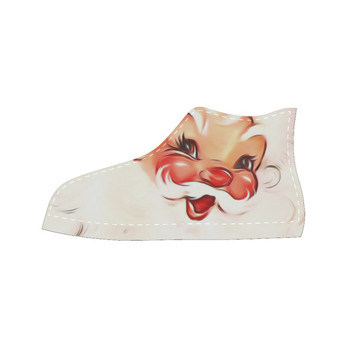 A cute vintage Santa Claus with a mistletoe Women's Classic High Top Canvas Shoes (Model 017)