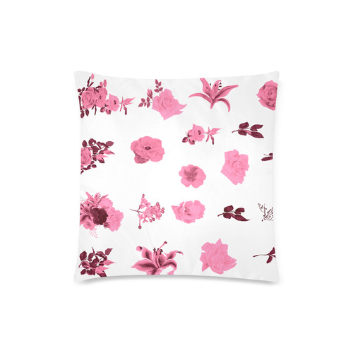 Vintage pink and brown Roses : Vintage artistic Pillow edition 2016 Custom Zippered Pillow Case 18"x18"(Twin Sides)
