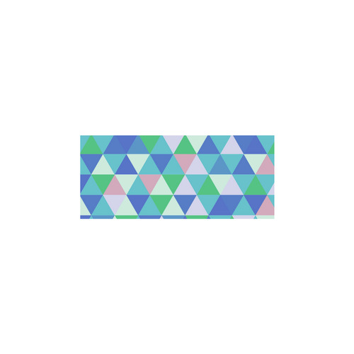 Green Blue Pink Abstract Triangles Sleeveless Splicing Shift Dress(Model D17)