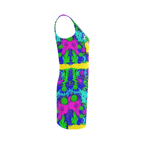 Shimmering Landscape Pop Art Medea Vest Dress (Model D06)