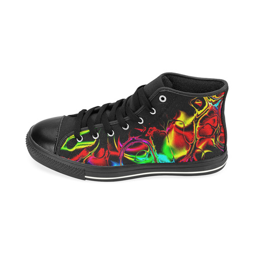 Abstract glowing 03 High Top Canvas Women's Shoes/Large Size (Model 017)