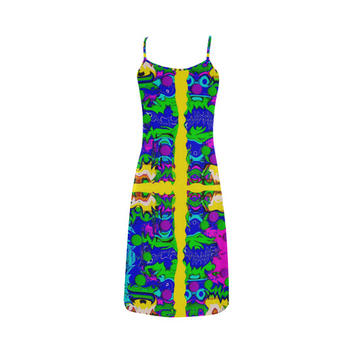 Shimmering Landscape Pop Art Alcestis Slip Dress (Model D05)