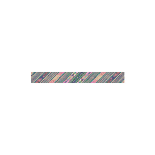 Shimmering Multicolored Ribbons Striped Fractal Mnemosyne Women's Crepe Skirt (Model D16)