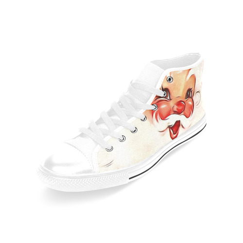 A cute vintage Santa Claus with a mistletoe Men’s Classic High Top Canvas Shoes /Large Size (Model 017)