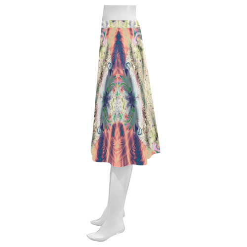 Copper Pastel Menagerie Fractal Abstract Mnemosyne Women's Crepe Skirt (Model D16)