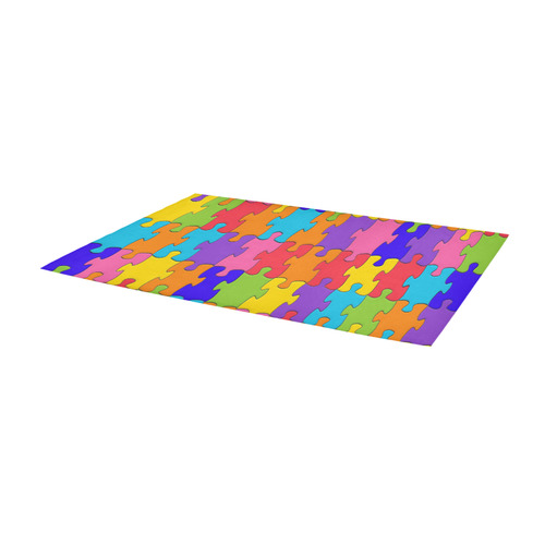 Multicolored Jigsaw Puzzle Area Rug 9'6''x3'3''