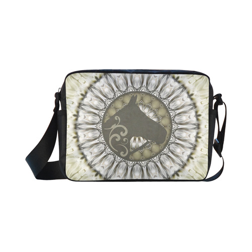 Mandala Magic Ripples HORSE HEAD SILHOUETTE Classic Cross-body Nylon Bags (Model 1632)