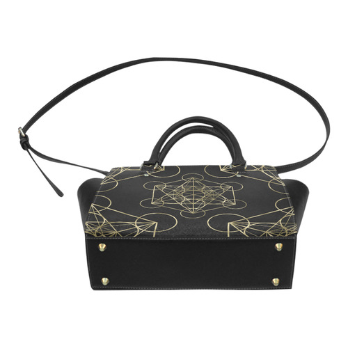 metatronpattern-blackandgold2 Classic Shoulder Handbag (Model 1653)