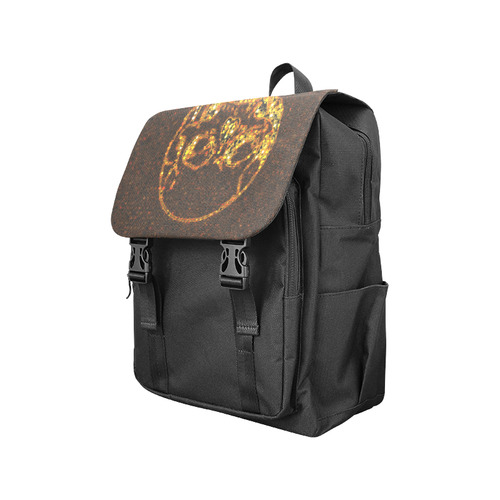 golden skull Casual Shoulders Backpack (Model 1623)