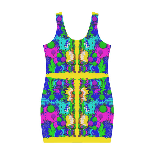 Shimmering Landscape Pop Art Medea Vest Dress (Model D06)