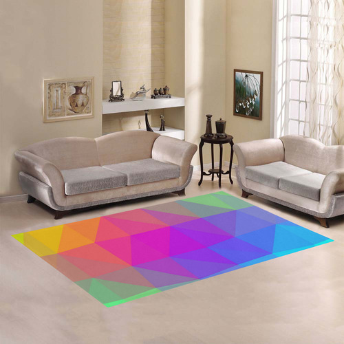 Triangle Rainbow Abstract Area Rug7'x5'