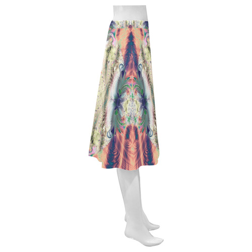 Copper Pastel Menagerie Fractal Abstract Mnemosyne Women's Crepe Skirt (Model D16)