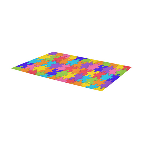 Multicolored Jigsaw Puzzle Area Rug 7'x3'3''