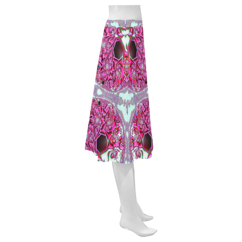 Cherry Blossoms and Rose Gardens Fractal Mnemosyne Women's Crepe Skirt (Model D16)