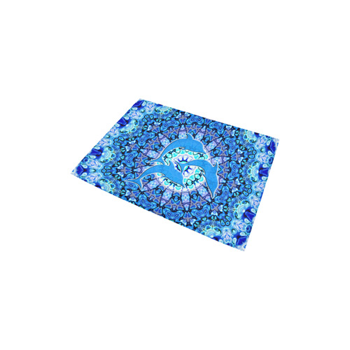 Mandala Magic Blue JUMPING DOLPHINS Area Rug 2'7"x 1'8‘’