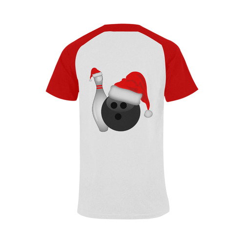 Christmas Bowling Ball And Pins - Santa Hats Men's Raglan T-shirt (USA Size) (Model T11)